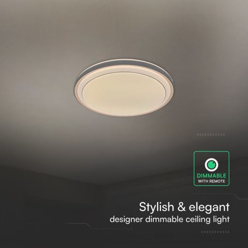 V-TAC 30W / 60W / 30W mennyezeti lámpa, távirányítható, dimmelhető barna - 24196