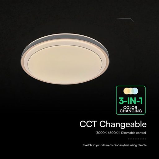 V-TAC 30W / 60W / 30W mennyezeti lámpa, távirányítható, dimmelhető barna - 24196