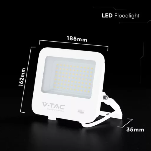 V-TAC 50W LED reflektor 6500K 135LM/W Fehér házas, Szürke matt üveggel (CREE Chip) - 242096