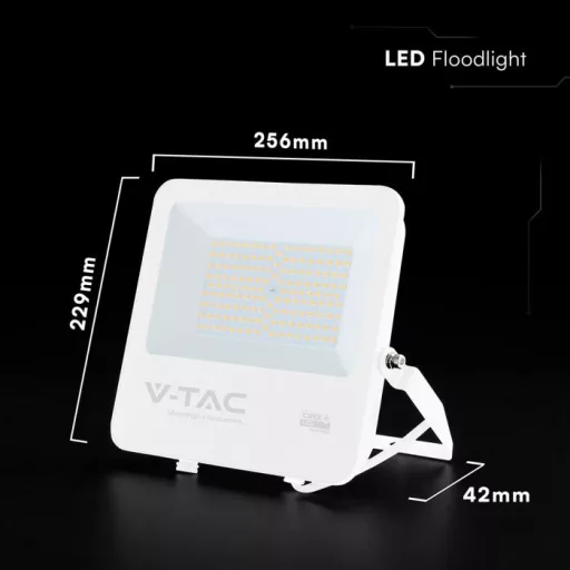 V-TAC 100W LED reflektor 115° 4000K 135LM/W fehér házas (CREE Chip) 1M hosszú vezetékkel - 242106