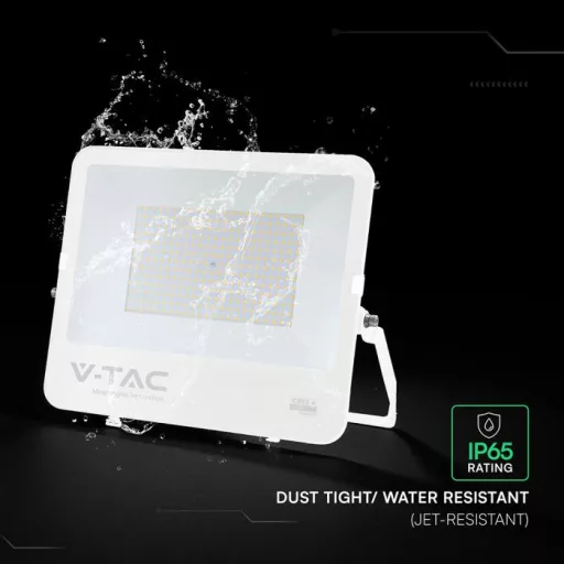 V-TAC 200W LED reflektor 115° 6500K 135LM/W fehér házas (CREE Chip) 1M hosszú vezetékkel - 242136