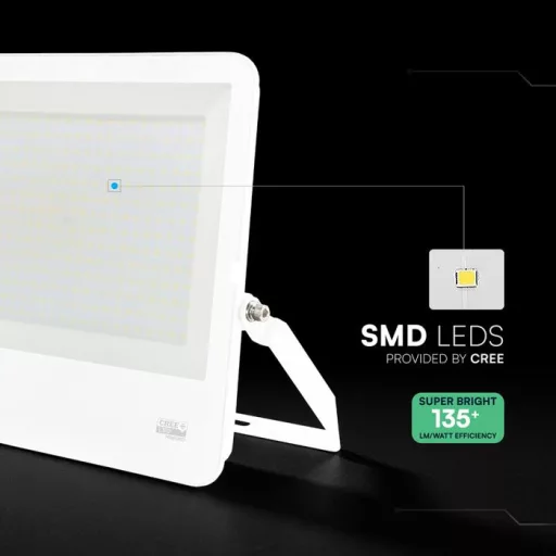 V-TAC 300W LED reflektor 115° 4000K 135LM/W fehér házas (CREE Chip) 1M hosszú vezetékkel - 242146