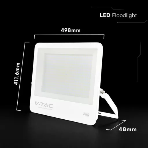 V-TAC 300W LED reflektor 115° 6500K 135LM/W fehér házas (CREE Chip) 1M hosszú vezetékkel - 242156