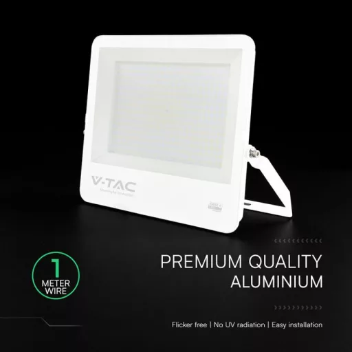 V-TAC 300W LED reflektor 115° 6500K 135LM/W fehér házas (CREE Chip) 1M hosszú vezetékkel - 242156