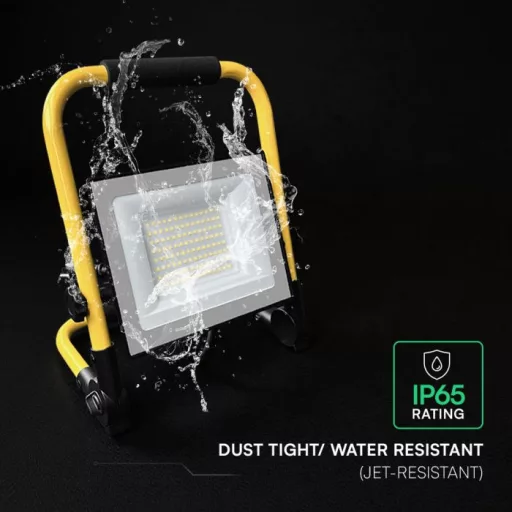 V-TAC LED hordozható reflektor álvánnyal 50W 115° 4000K fekete házas (CREE Chip) 3m vezetékkel - 242186
