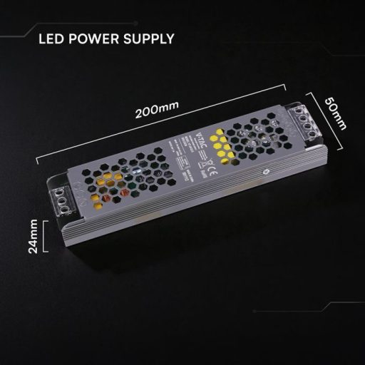 V-TAC LED Fémházas szerelhető SLIM tápegység 120W 5A 24V IP20 - 24238