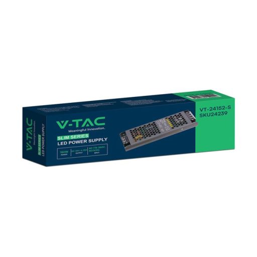V-TAC LED Fémházas szerelhető SLIM tápegység 150W 6.25A 24V IP20 - 24239