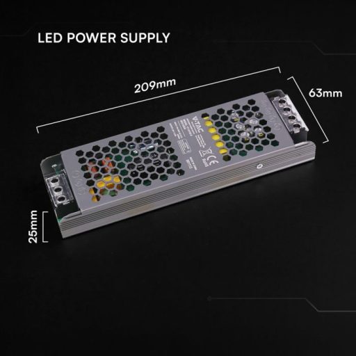 V-TAC LED Fémházas szerelhető SLIM tápegység 150W 6.25A 24V IP20 - 24239