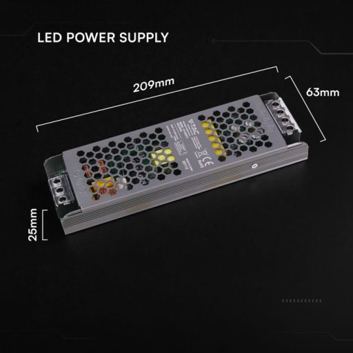 V-TAC LED Fémházas szerelhető SLIM tápegység 200W 8.25A 24V IP20 - 24240
