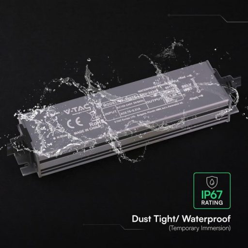 V-TAC LED Fémházas szerelhető vízálló tápegység 36W 1.5A 24V IP67 - 24243