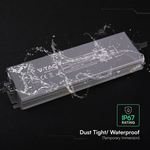 V-TAC LED Fémházas szerelhető vízálló tápegység 150W 6.25A 24V IP67 - 24246