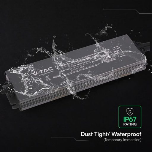 V-TAC LED Fémházas szerelhető vízálló tápegység 200W 8.25A 24V IP67 - 24247