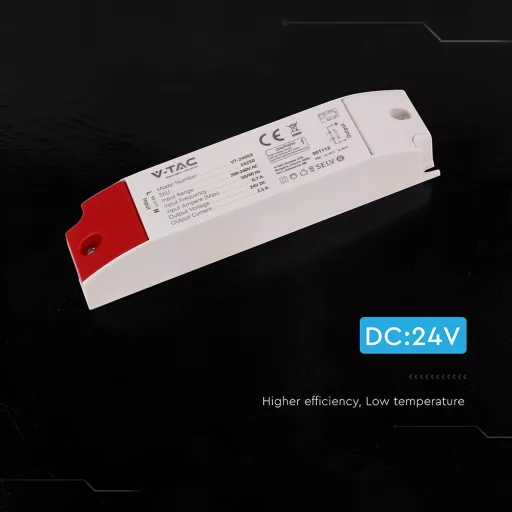 V-TAC LED szerelhető vízálló tápegység 60W 2.5A 24V IP44 - 24250