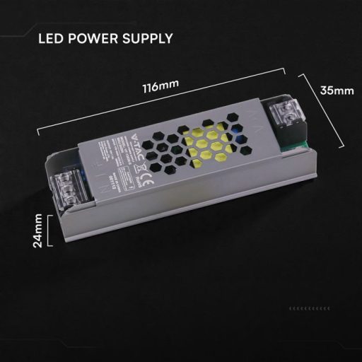 V-TAC LED Fémházas szerelhető SLIM tápegység 36W 3A 12V IP20 - 24254