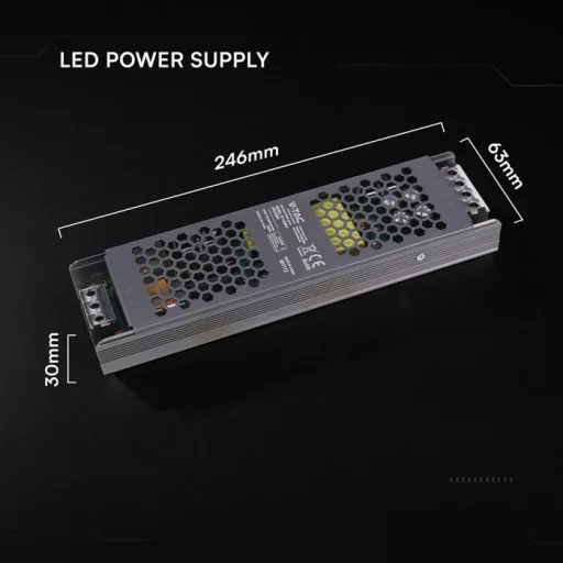 V-TAC LED Fémházas szerelhető SLIM tápegység 250W 20.83A 12V IP20 - 24260