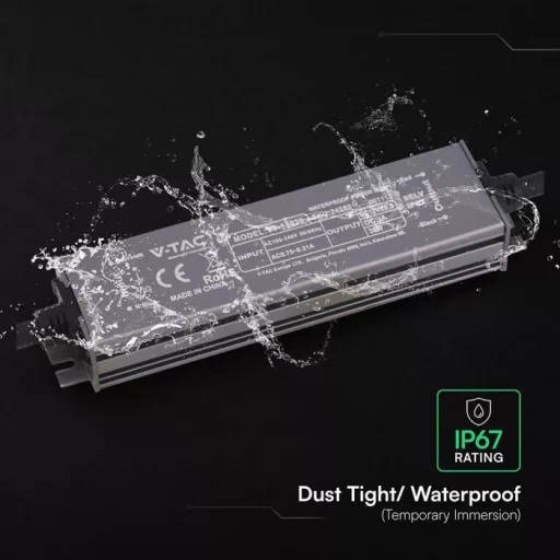 V-TAC LED Fémházas szerelhető vízálló tápegység 36W 3A 12V IP67 - 24262