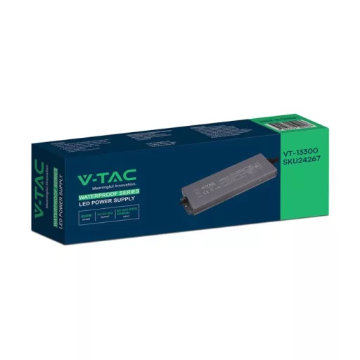 V-TAC LED Fémházas szerelhető vízálló tápegység 300W 25A 12V IP67 - 24267