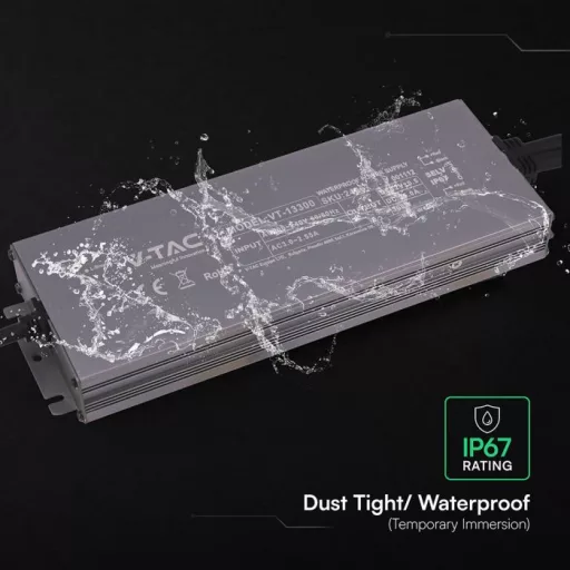 V-TAC LED Fémházas szerelhető vízálló tápegység 300W 25A 12V IP67 - 24267