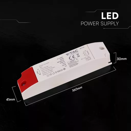 V-TAC LED szerelhető vízálló tápegység 36W 3A 12V IP44 - 24268