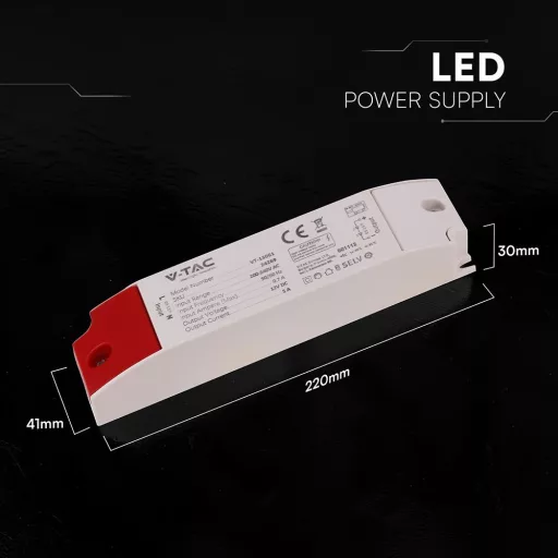 V-TAC LED szerelhető vízálló tápegység 60W 5A 12V IP44 - 24269