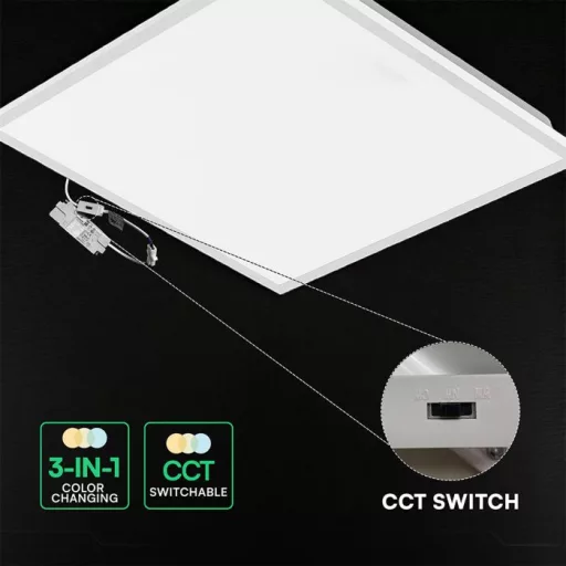V-TAC Backlit LED panel 40W 600 x 600 mm 120LM/W CCT 3in1 - 24324