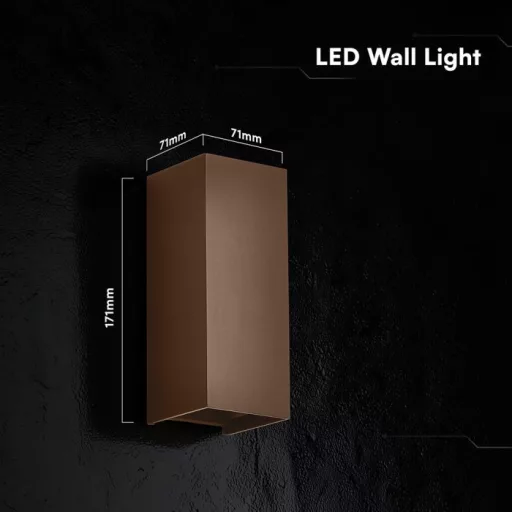 V-TAC 10W LED Fali lámpa corten barna 3IN1 (2700K-4000K) - IP65 - 24347