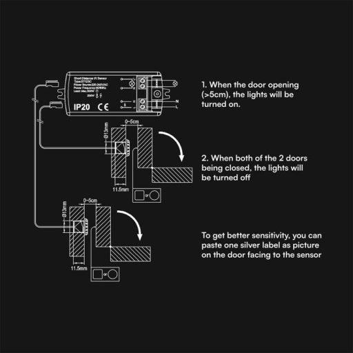 V-TAC 2 az 1-ben infravörös ajtónyitás érzékelő és közelítés kapcsoló - 24357