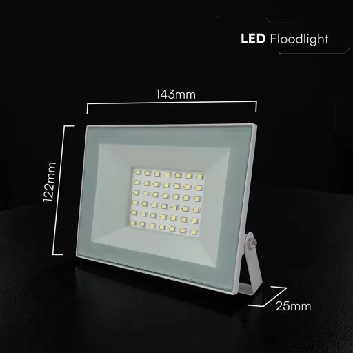 V-TAC 30W LED reflektor 110° 6500K fehér házas - 24418