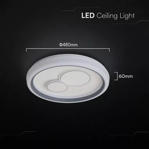V-TAC 2x30W Dekoratív mennyezeti LED lámpa távirányítóval 3in1  - 24517