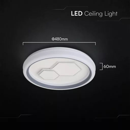 V-TAC 2x30W Dekoratív mennyezeti LED lámpa távirányítóval 3in1  - 24518