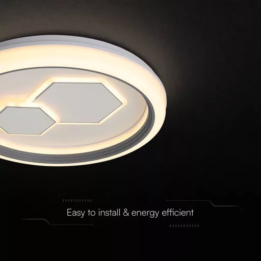 V-TAC 2x30W Dekoratív mennyezeti LED lámpa távirányítóval 3in1  - 24518