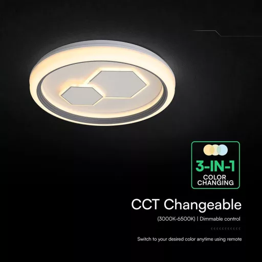 V-TAC 2x30W Dekoratív mennyezeti LED lámpa távirányítóval 3in1  - 24518
