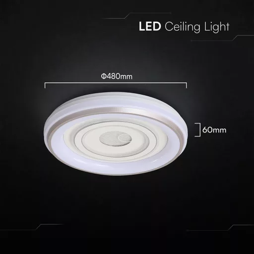V-TAC 2x30W Dekoratív mennyezeti LED lámpa távirányítóval 3in1  - 24519