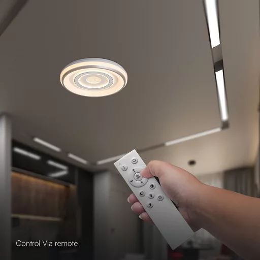 V-TAC 2x30W Dekoratív mennyezeti LED lámpa távirányítóval 3in1  - 24519