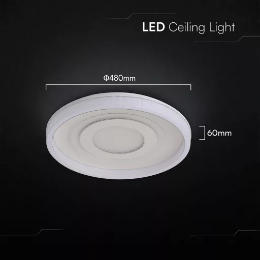 V-TAC 2x40W Dekoratív mennyezeti LED lámpa távirányítóval 3in1  - 24520