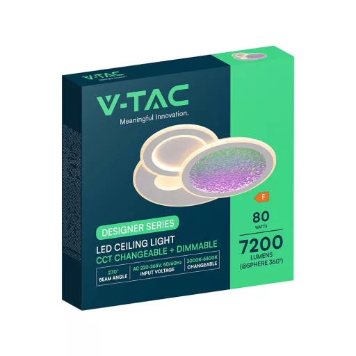 V-TAC 2x40W Dekoratív mennyezeti LED lámpa távirányítóval 3in1  - 24521