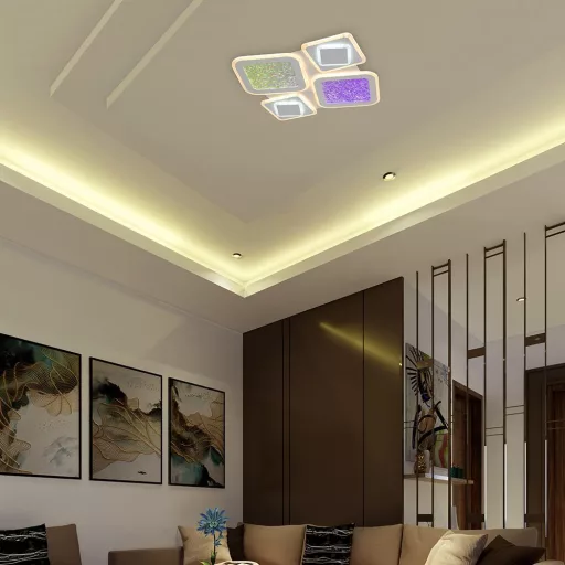 V-TAC 2x40W Dekoratív mennyezeti LED lámpa távirányítóval 3in1  - 24522