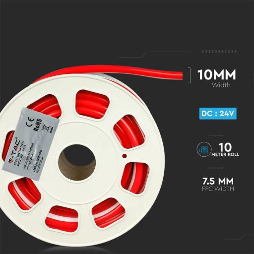 V-TAC LED Neon flex 8W/M 24V IP65 piros - 2516