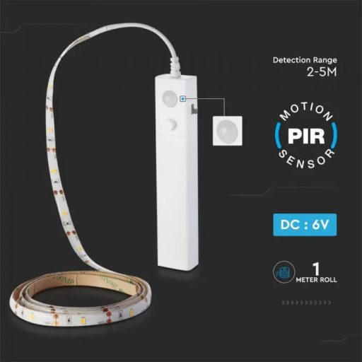 V-TAC LED elemes szalag mozgásérzékelővel 2.4W - 2700K - 2573