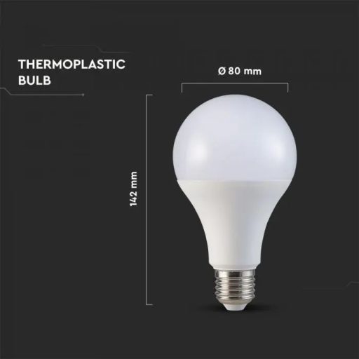 V-TAC LED izzó  E27 A80 18W 200° 3000K nagygömb - 2707