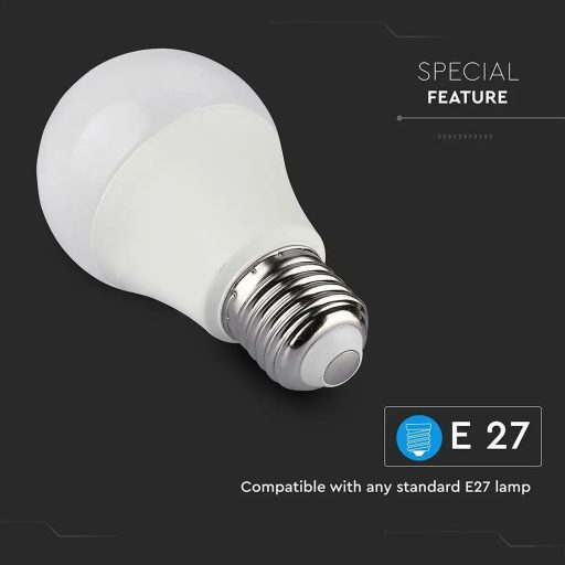 V-TAC Wifis smart LED izzó  E27 A60 10W 200° RGB + 3 az 1-ben (CCT) gömb - 2751