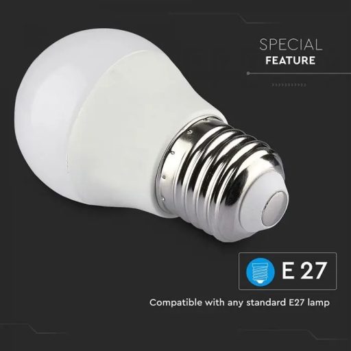 V-TAC Wifis smart LED izzó  E27 G45 4.5W 180° RGB + 3 az 1-ben (CCT) kisgömb - 2755