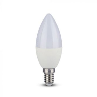   V-TAC LED izzó  infra távirányítóval E14 C37 3.5W 200° RGB + 6400K gyertya - 2771