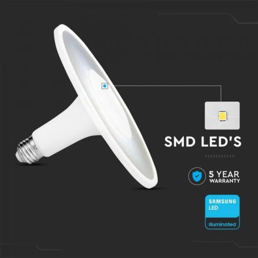 V-TAC LED izzó  E27 18W 120° 3000K AKRIL UFO (Samsung Chip) - 2784