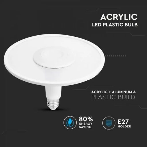 V-TAC LED izzó  E27 18W 120° 3000K AKRIL UFO (Samsung Chip) - 2784