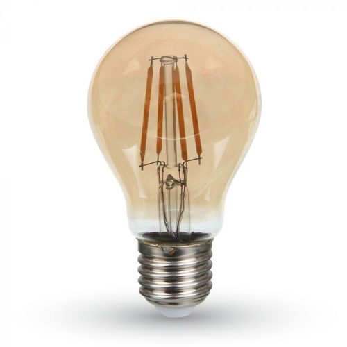 V-TAC Borostyán LED filament COG lámpa SAMSUNG CHIP E27 A60 4W 2200K gömb - 282