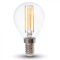 V-TAC Átlátszó LED izzó filament COG  E14 P45 6W 2700K kisgömb - 2845