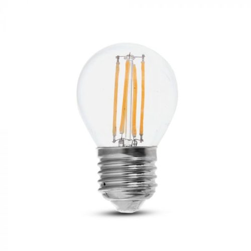 V-TAC Átlátszó LED filament COG lámpa E27 G45 6W 130lm/w 4000K kisgömb - 2852