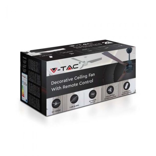 V-TAC 65W LED Mennyezeti ventilátor RF vezérléssel 3db lapáttal bronz, barna- 2867