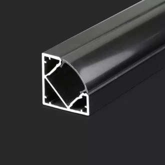   V-TAC Alumínium profil (Fekete) - Sarok - Fekete fedlappal - 2000 x 19 x 19 mm - 2877